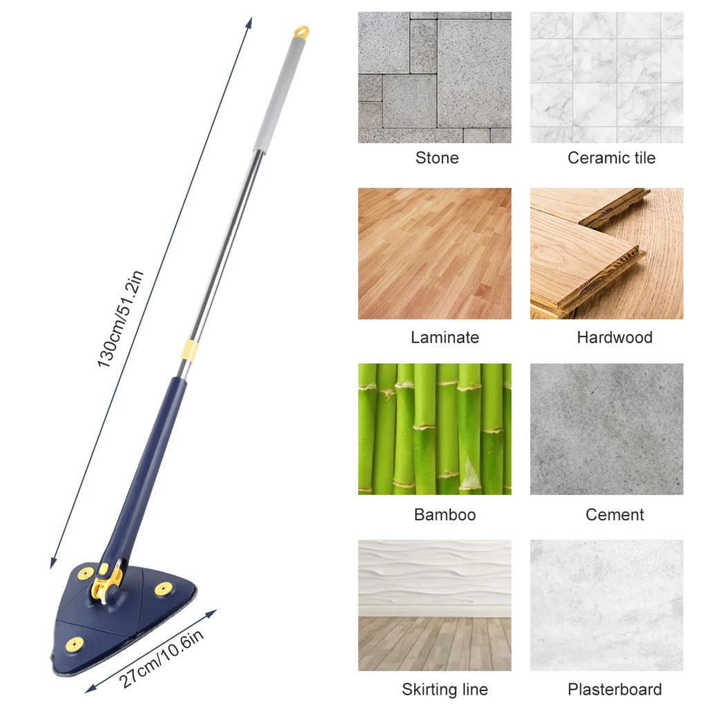 Telescopic Triangle Cleaning Mop with 360 Degree Rotatable Head