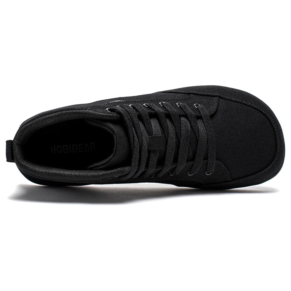 Unisex Mid-Top Canvas Wide Toe Box Barefoot Walking Shoes