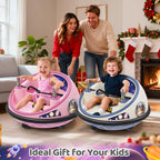 Kids' Electric Ride On Bumper Car with Remote Control and LED Lights
