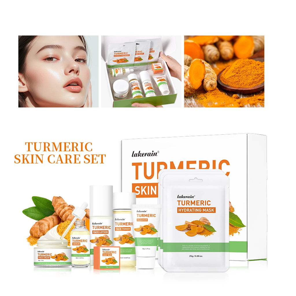 Turmeric Facial Skincare Set 7-Piece Acne Clearing Treatment Kit