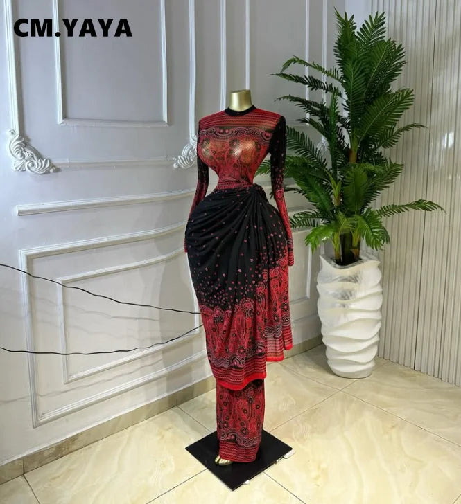 Women's Tie Dye Print Ruched Long Sleeve Bodycon Maxi Dress