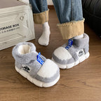 Winter Warm Plush Platform Slippers Unisex High Top Snow Boots