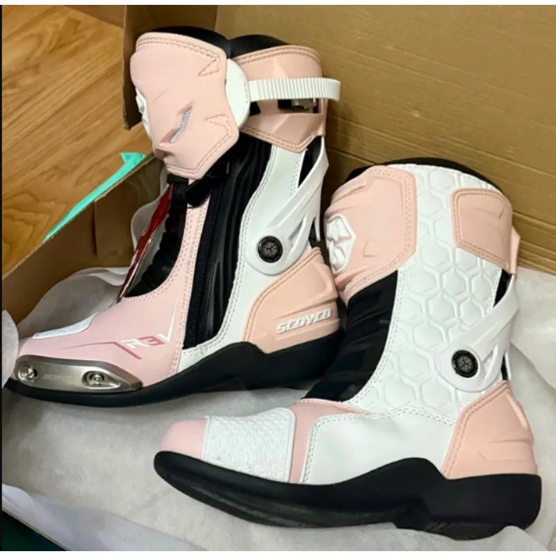 Women's Waterproof Anti-Slip Motorcycle Protective Riding Boots MR003W