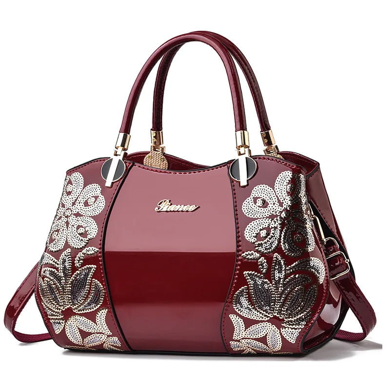 Women's Shiny Patent Leather Shoulder Messenger Bag