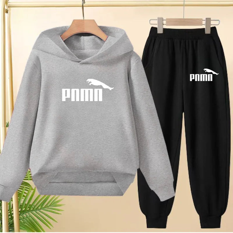 Kids' Letter Printed Hoodie Pants Two-Piece Set