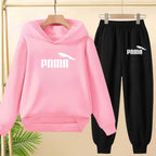Kids' Letter Printed Hoodie Pants Two-Piece Set