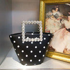 Women's Diamond Handle Bucket Crossbody Handbag