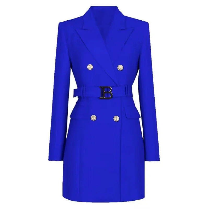 Women's Double Breasted Belted Blazer Dress
