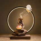 Buddha's Hand Lotus LED Backflow Incense Burner and Tabletop Ornament