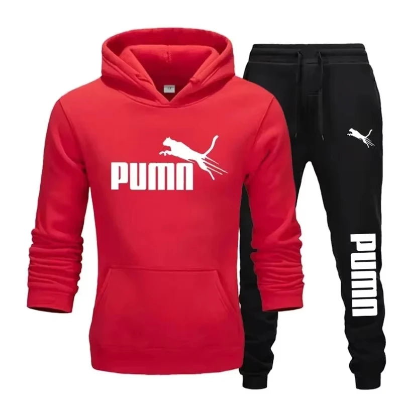Men's Casual Pullover Hoodie and Pants Tracksuit Set