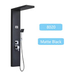 LED Rainfall Shower Panel Tower System with Massage Jets