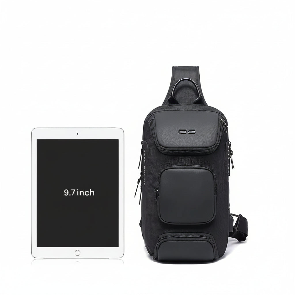 Men's Waterproof Anti-theft USB Crossbody Chest Bag BG-7086