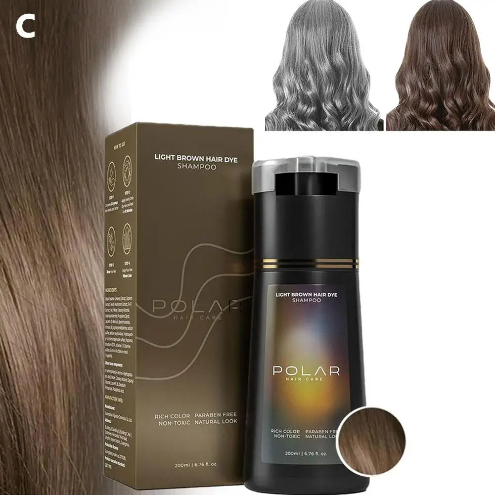 Unisex Natural Semi-Permanent Gray Hair Dye Shampoo 6.8 fl oz
