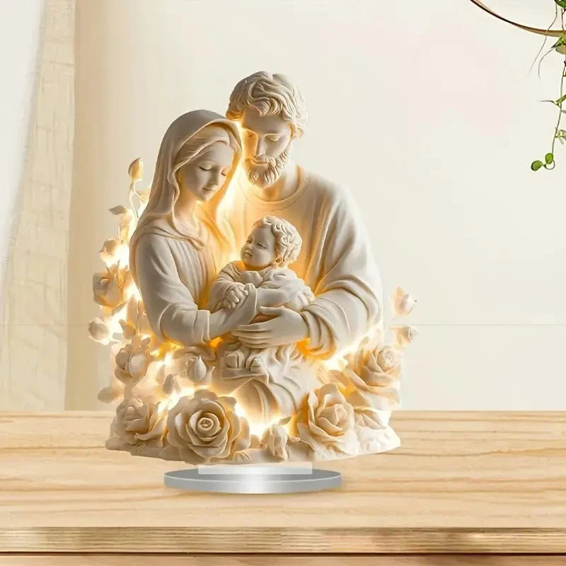 Flat Acrylic Nativity Scene Plaque and Tabletop Signboard