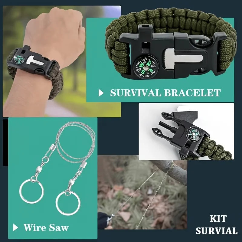 142-Piece Emergency Survival Kit with MOLLE Pocket Pouch