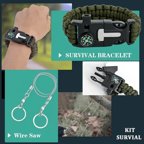 142-Piece Emergency Survival Kit with MOLLE Pocket Pouch
