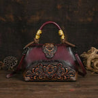 Women's Vintage Floral Embossed PU Leather Backpack