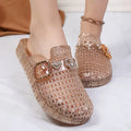 Women's Jelly Crystal Open-Toe Sandals Summer Beach Slippers