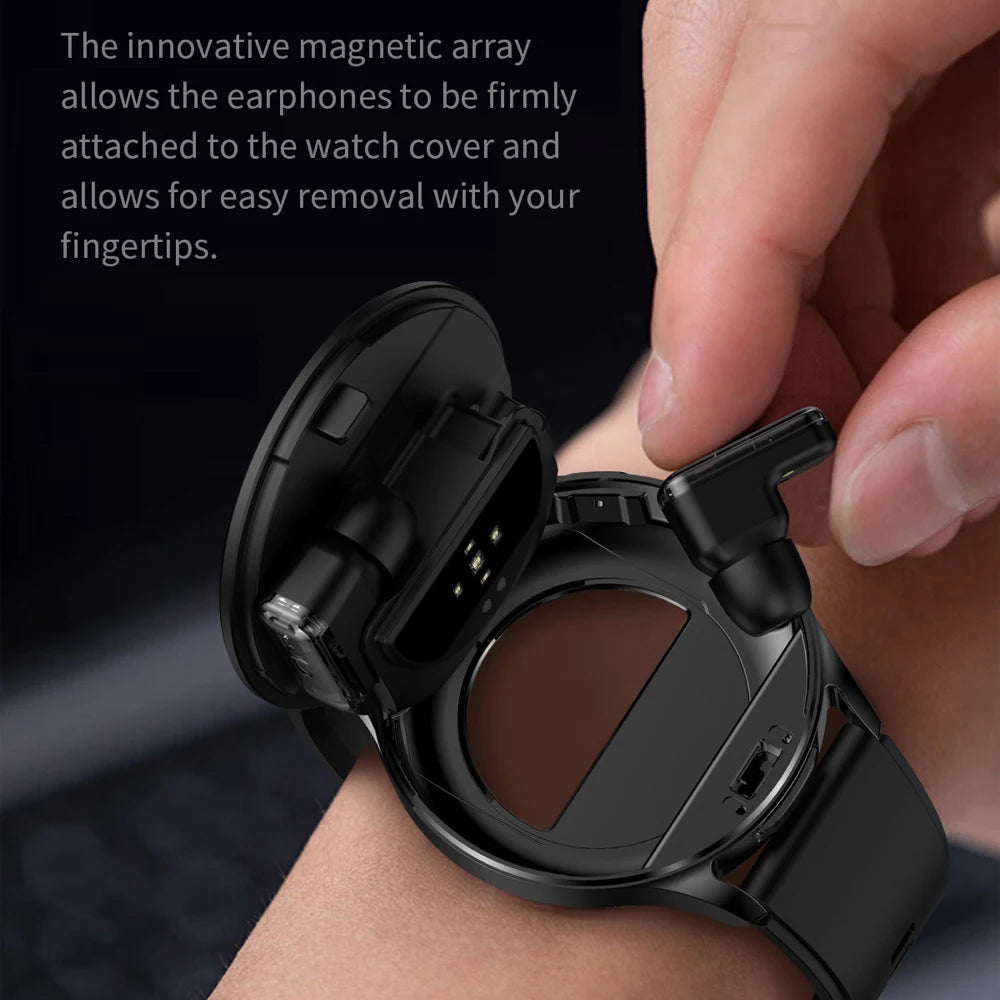 Two-in-One Smartwatch with Built-In Wireless TWS Earbuds
