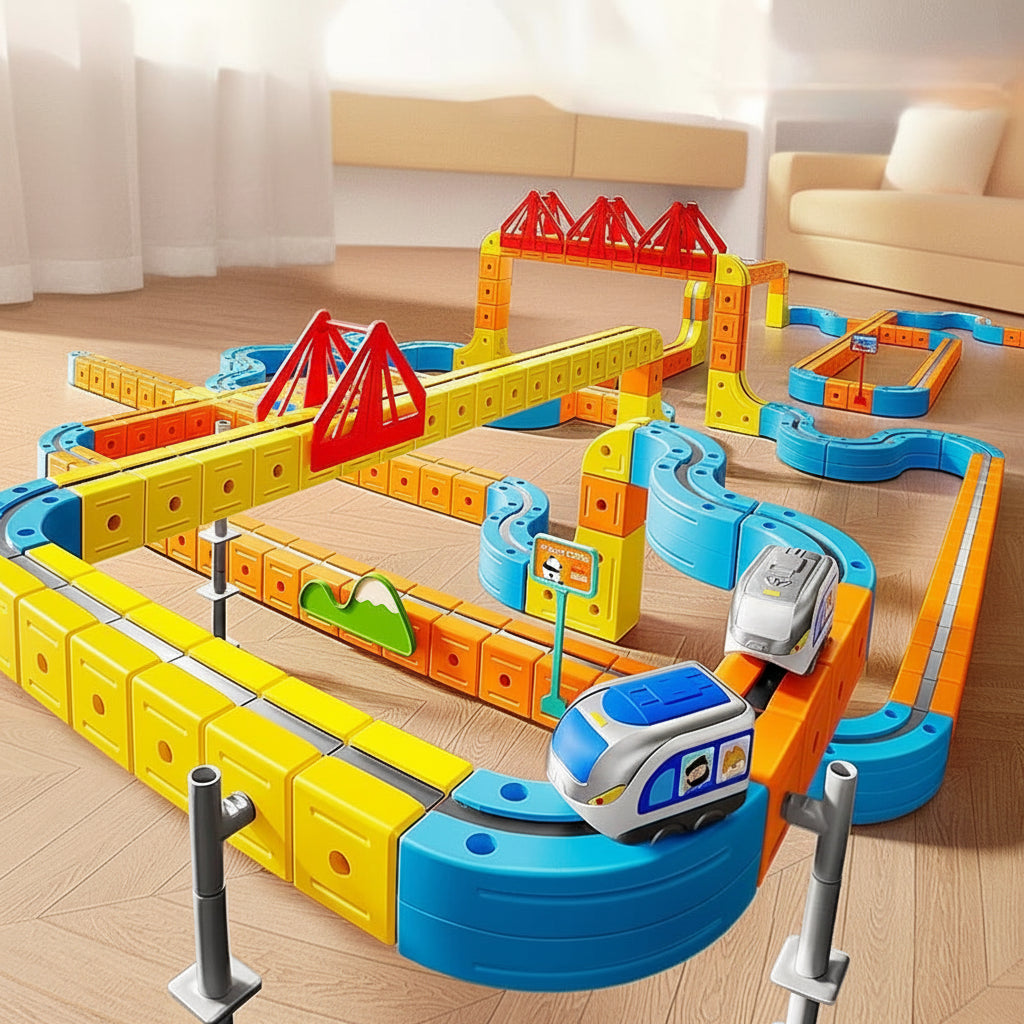 Kids Electric 3D Magnetic Track Train Building Vehicle Toy Set