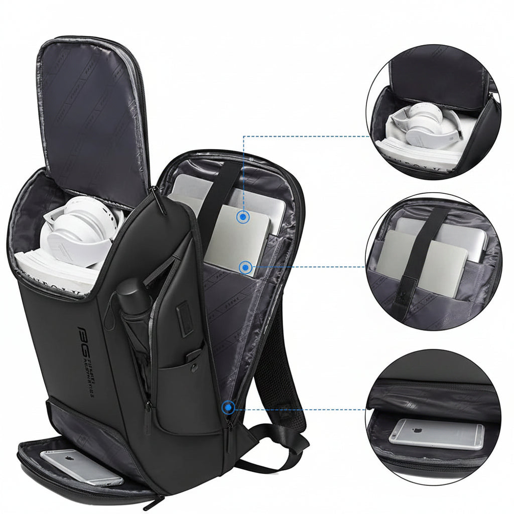 Men's Waterproof USB 15.6 Inch Laptop Travel Backpack BG-7267