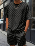 Men's 3D Print Round Neck T-Shirt and Shorts Set