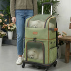 Portable Breathable Double Layer Pet Trolley Bag