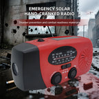 Emergency Solar Hand-Crank Radio with Flashlight and Power Bank