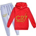 Boys' Football Print Hoodie Pants Two-Piece Set