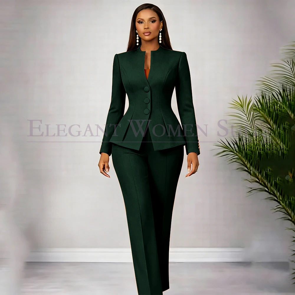 Men's Tailored Two-Piece Blazer and Pants Suit
