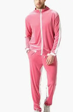 Men's Casual Velvet Jacket and Pants Tracksuit Set