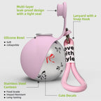 Portable 2-in-1 Dog Water Bottle Leak-Proof Stainless Steel Travel Dispenser for Small Dogs