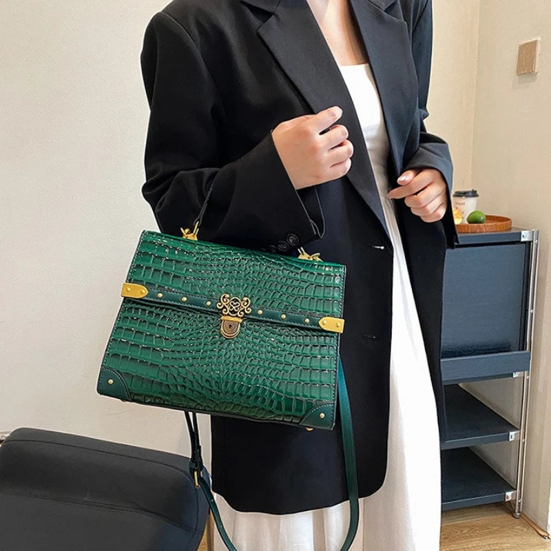 Women's Solid PU Leather Shoulder Crossbody Bag