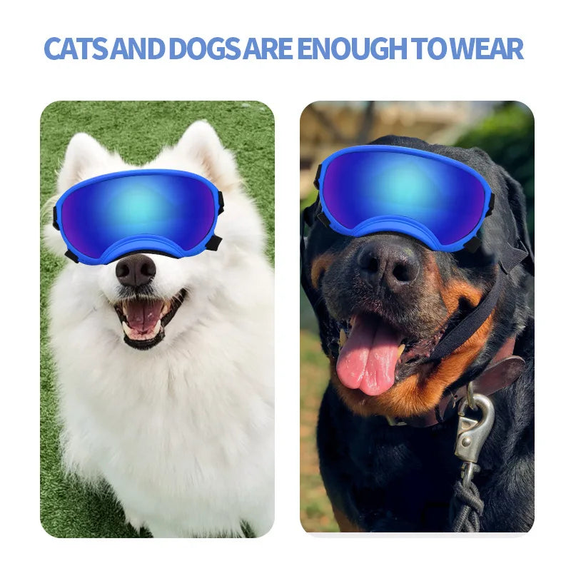 Dog Fashion Sports Sunglasses with Adjustable Strap Anti-Fog Pet Goggles