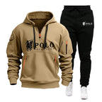Men's Casual Warm Hoodie and Pants Two Piece Tracksuit Set