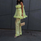 Women's Floral Print Sleeveless Top Wide Leg Pants Set
