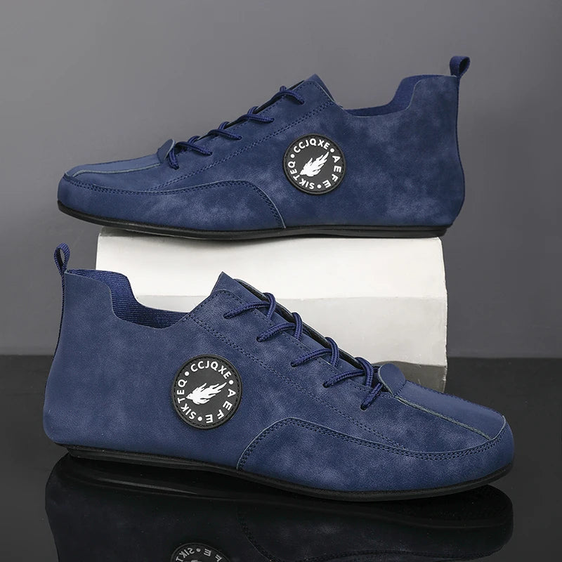 Men's Lightweight Driving Loafers Breathable Lace-Up Casual Shoes