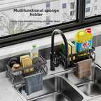 Kitchen Sponge Holder and Sink Drain Rack with Hanging Hook