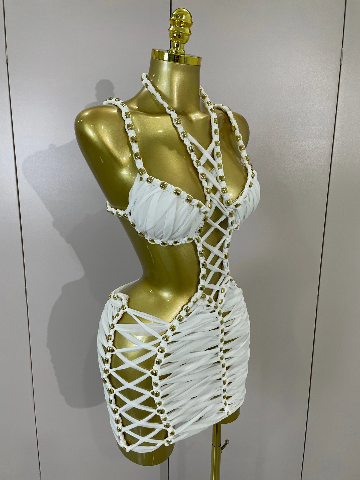 Women's Fashion Halter Neck Hollow Backless Mini Party Dress