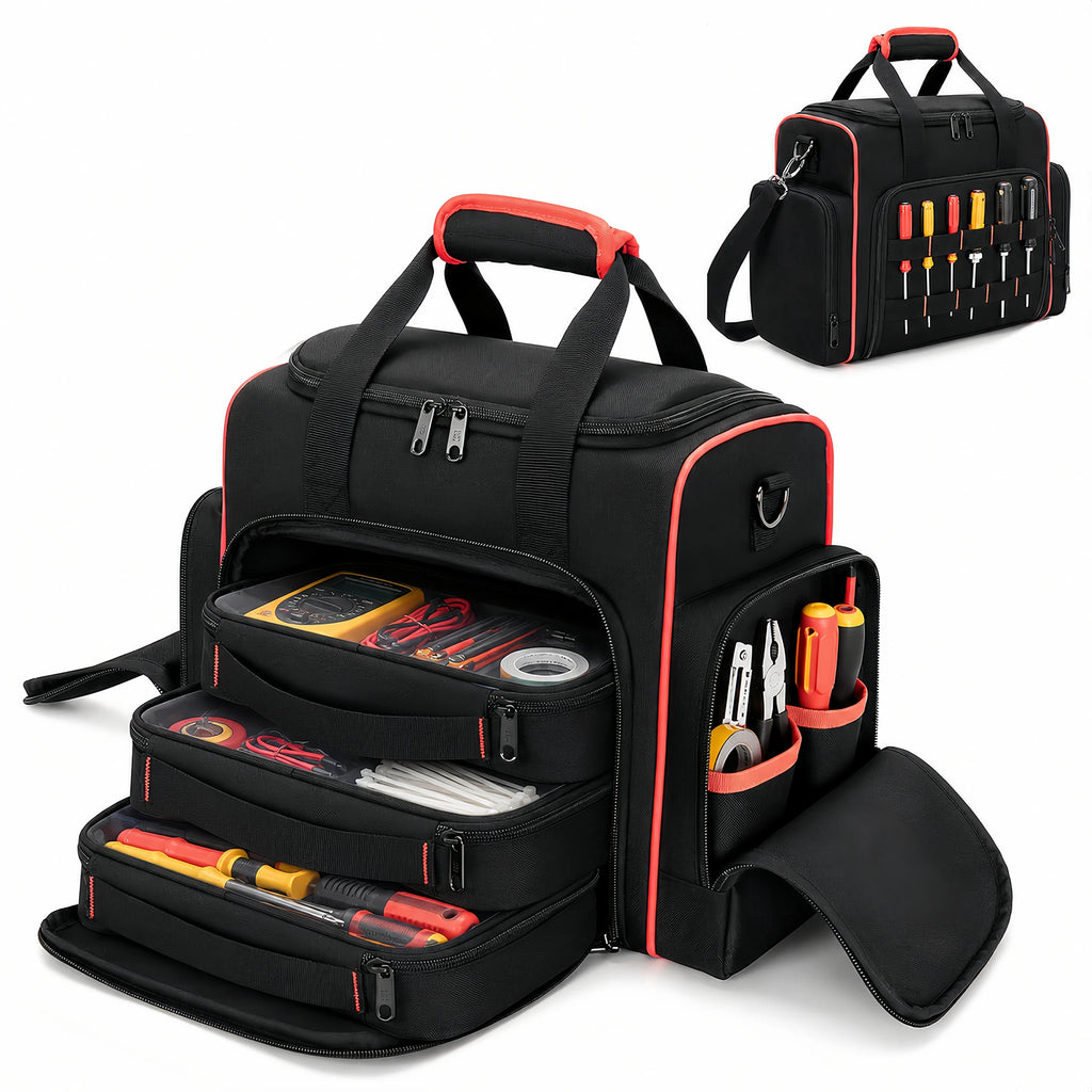 16 Inch Rolling Tool Bag with Wheels and Waterproof Storage Tote
