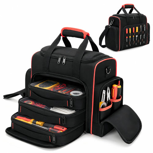 16 Inch Rolling Tool Bag with Wheels and Waterproof Storage Tote