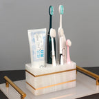White Onyx Natural Marble Bathroom Accessory Set M28