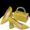 Women's Pointed Toe Spike Heel Pumps and Handbag Set