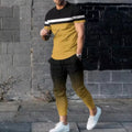 Men's Casual 3D Print T-Shirt and Pants Suit Set