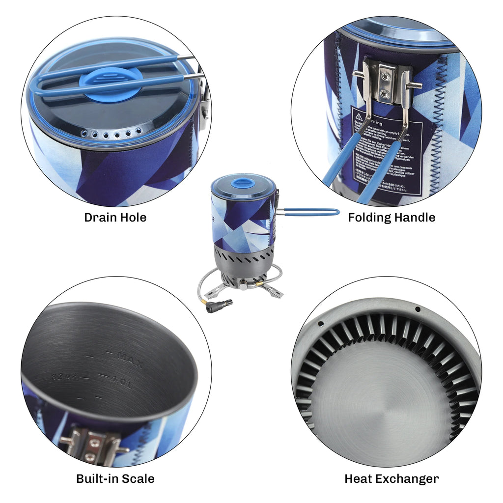 Windproof Radiant Camping Stove System with Pressure-Regulator Valve