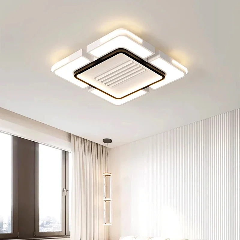 Modern Minimalist LED Ceiling Fan Light with Remote Control