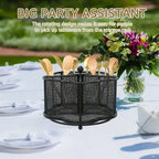 Rotating Metal Utensil Holder and Mesh Flatware Organizer