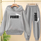 Kids' Letter Printed Hoodie Pants Two-Piece Set