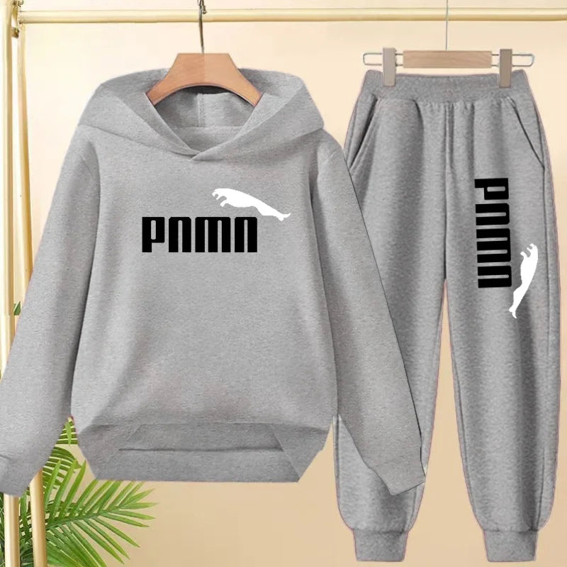 Kids' Letter Printed Hoodie Pants Two-Piece Set