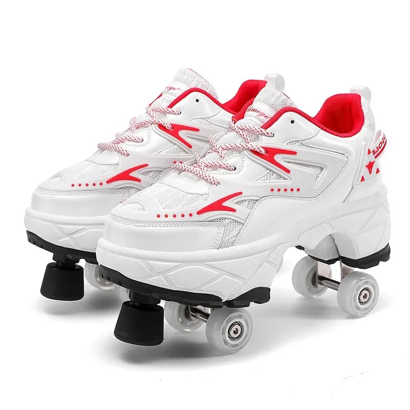 Kids' Breathable Mesh Four-Wheel Roller Skate Sneakers SY119